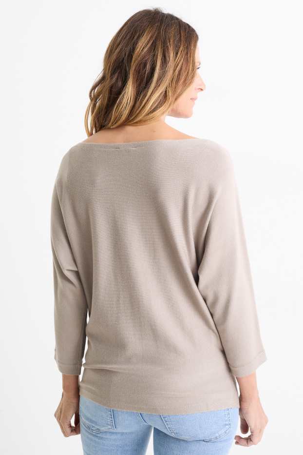 Women - Fine knit jumper - beige