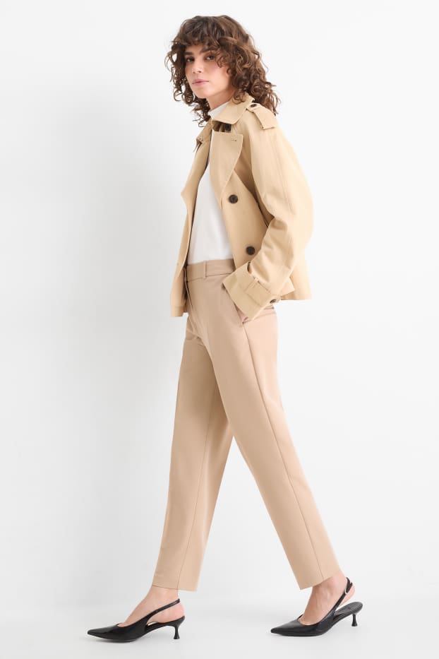 Donna - Pantaloni business - vita media - taglio a sigaretta - beige