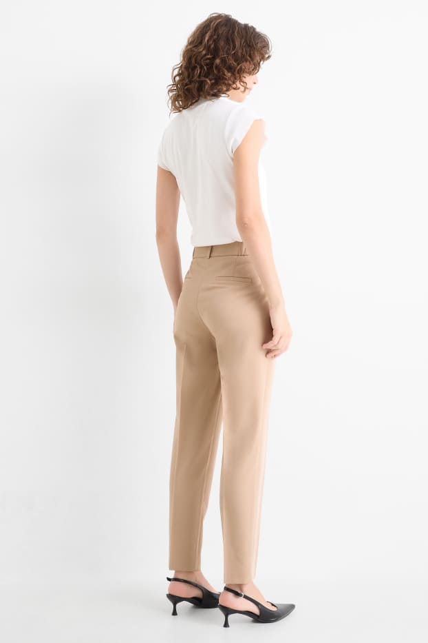 Donna - Pantaloni business - vita media - taglio a sigaretta - beige