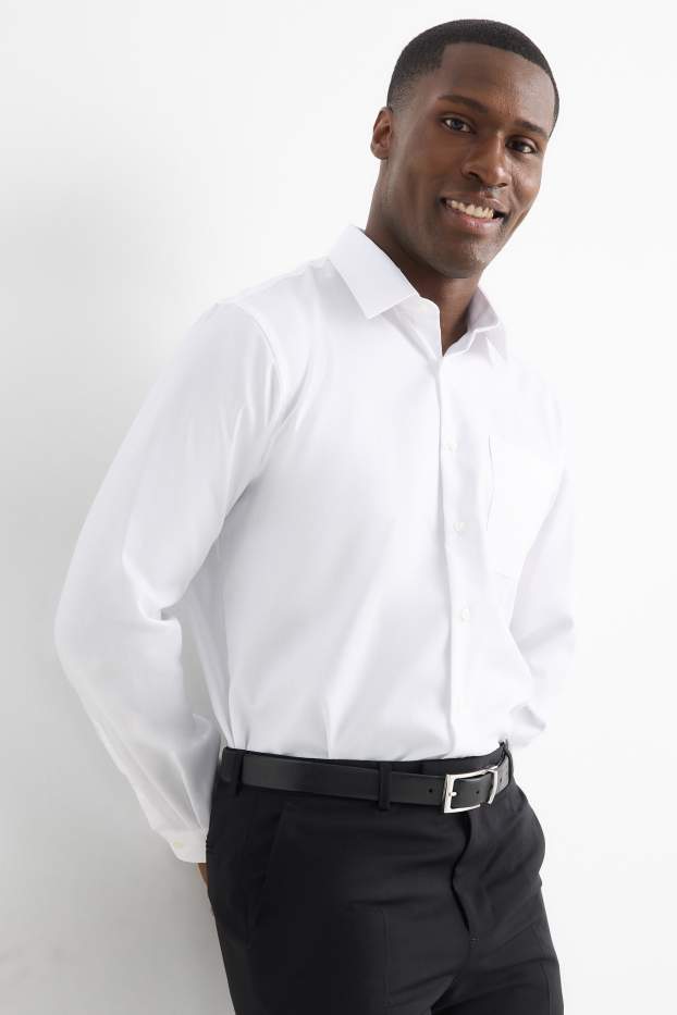 Herren - Businesshemd - Regular Fit - Kent - bügelleicht - weiß