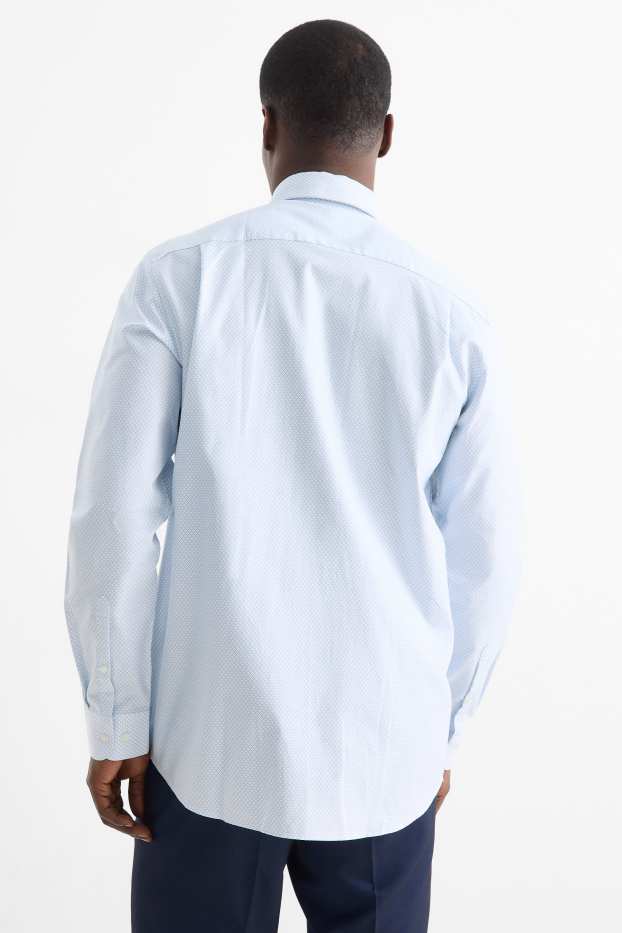 Hombre - Camisa de oficina - regular fit - Kent - de planchado fácil - estampada - azul claro