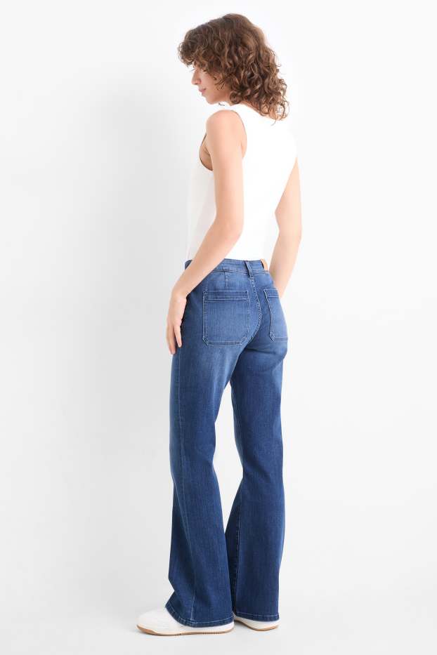 Women - Flared jeans - mid-rise waist - blue