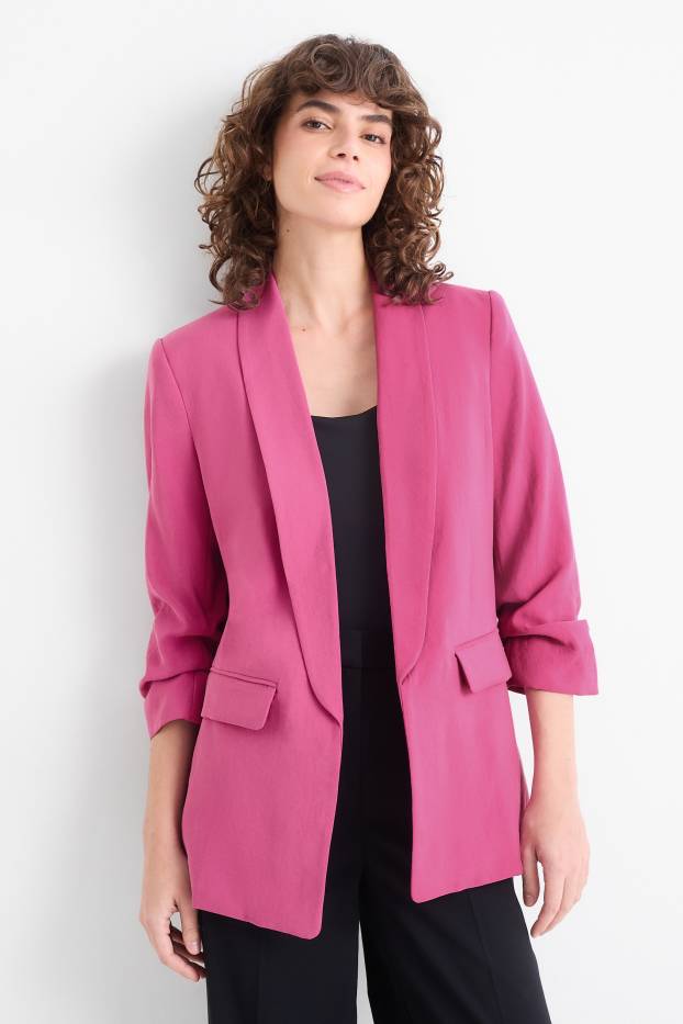 Mujer - Americana larga - regular fit - fucsia