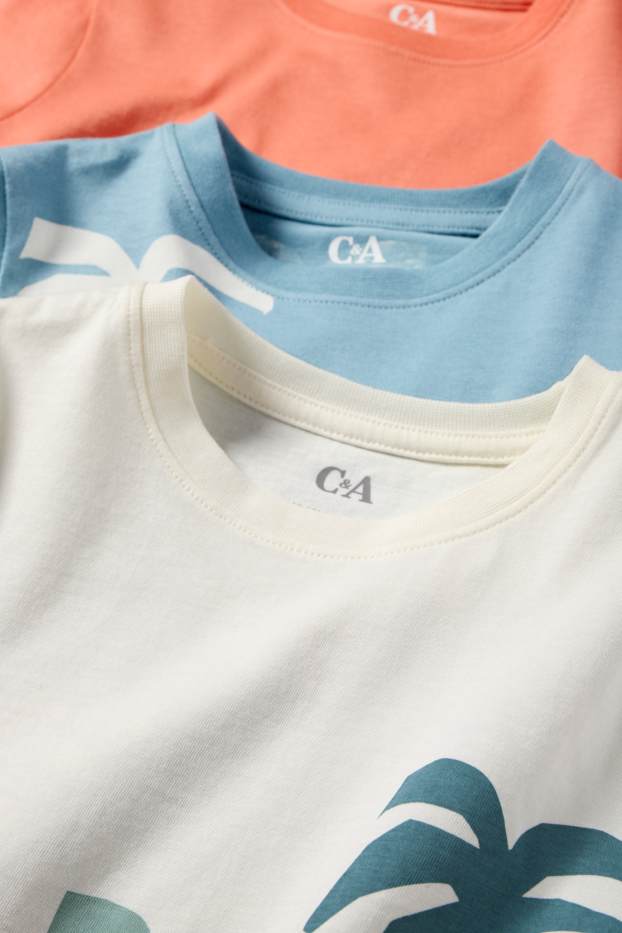 Kinder Jungen - Multipack 3er - Gorilla, Löwe und Elefant - Kurzarmshirt - bunt