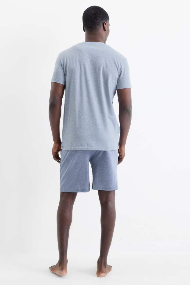 Hommes - Pyjashort - bleu