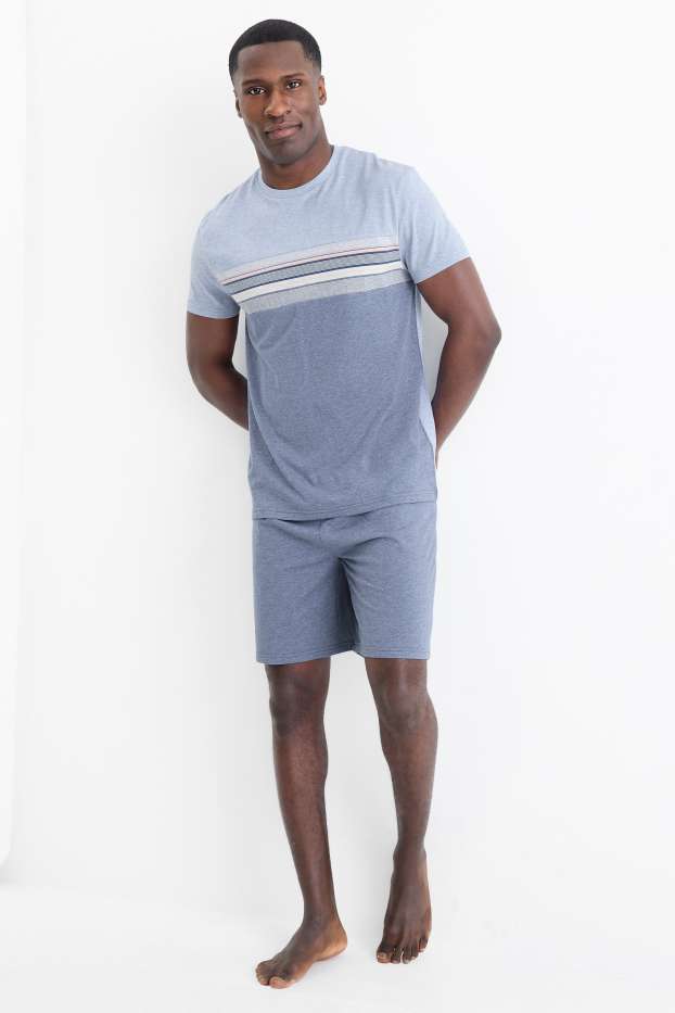 Hommes - Pyjashort - bleu