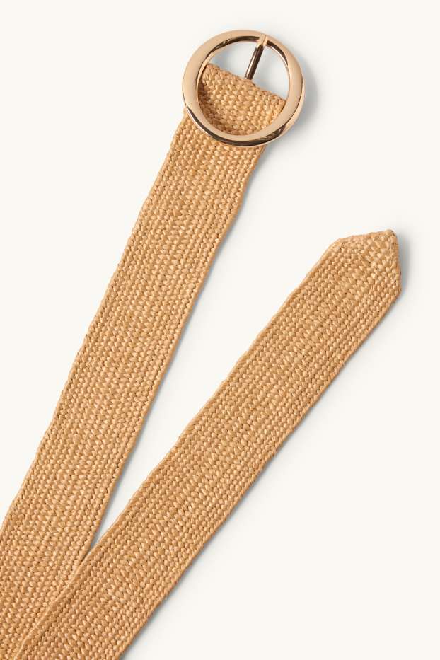 Femei - Curea de paie - bej