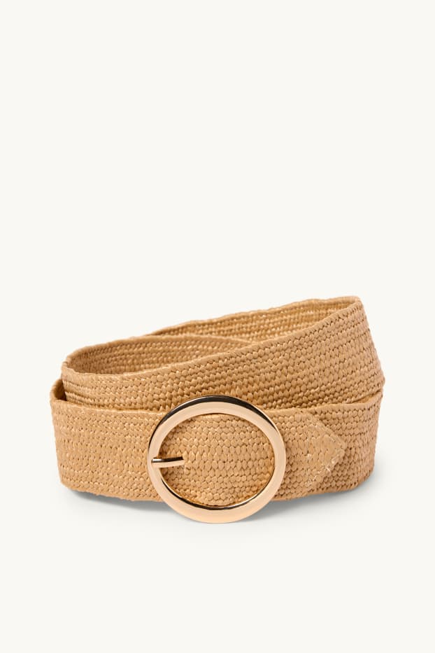 Femei - Curea de paie - bej