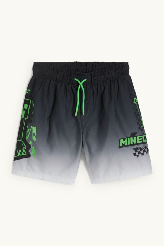 Enfants garçons - Minecraft - short de bain - à motif - noir