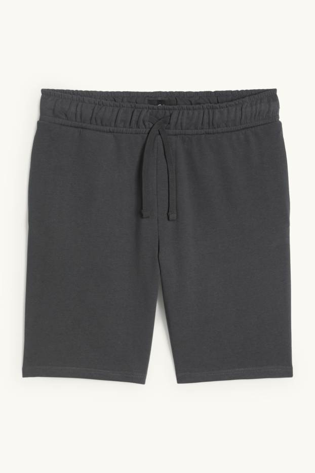 Uomo - Shorts di felpa - grigio scuro