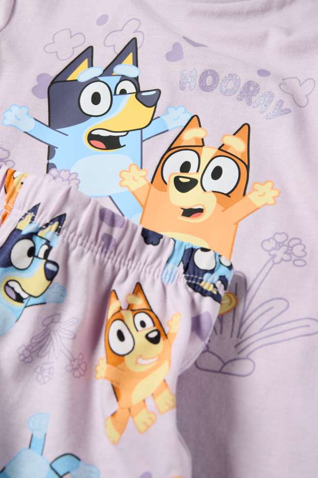 Enfants filles - Bluey - pyjashort - 2 pièces - finition brillante - violet clair