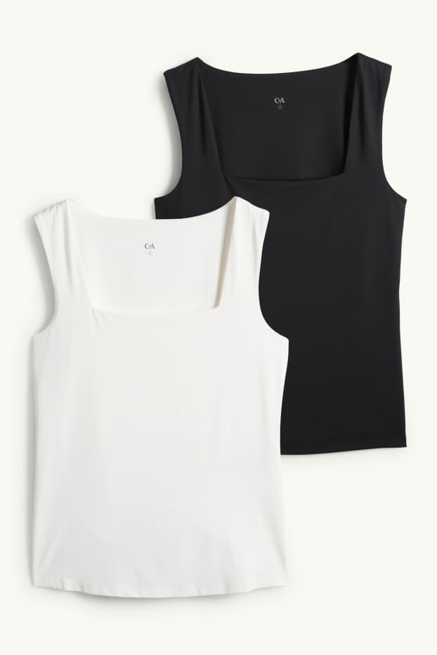 Femmes - Lot de 2 - hauts - blanc / noir