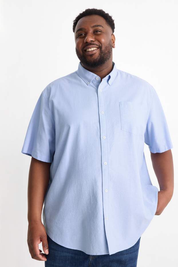 Hommes - Chemise - regular fit - col button-down - bleu clair