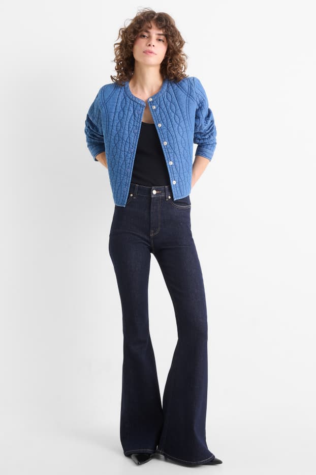 Mujer - Flared jeans - high waist - azul oscuro