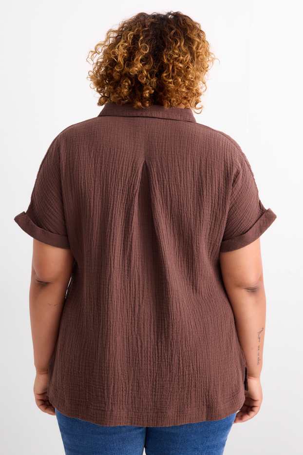 Donna - Blusa in mussola - marrone