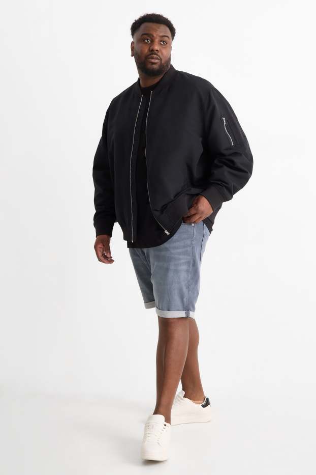 Heren - Korte spijkerbroek - Flex jog denim - LYCRA® - donkergrijs