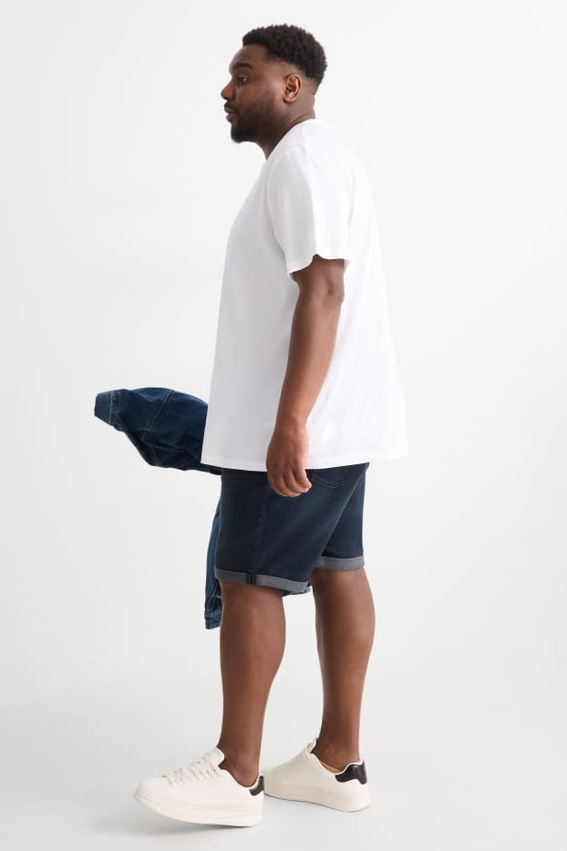 Heren - Korte spijkerbroek - Flex jog denim - LYCRA® - donkerblauw