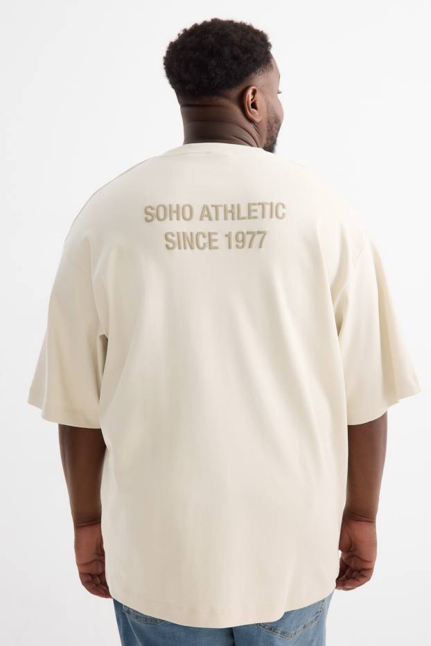 Heren - T-shirt - oversized - beige