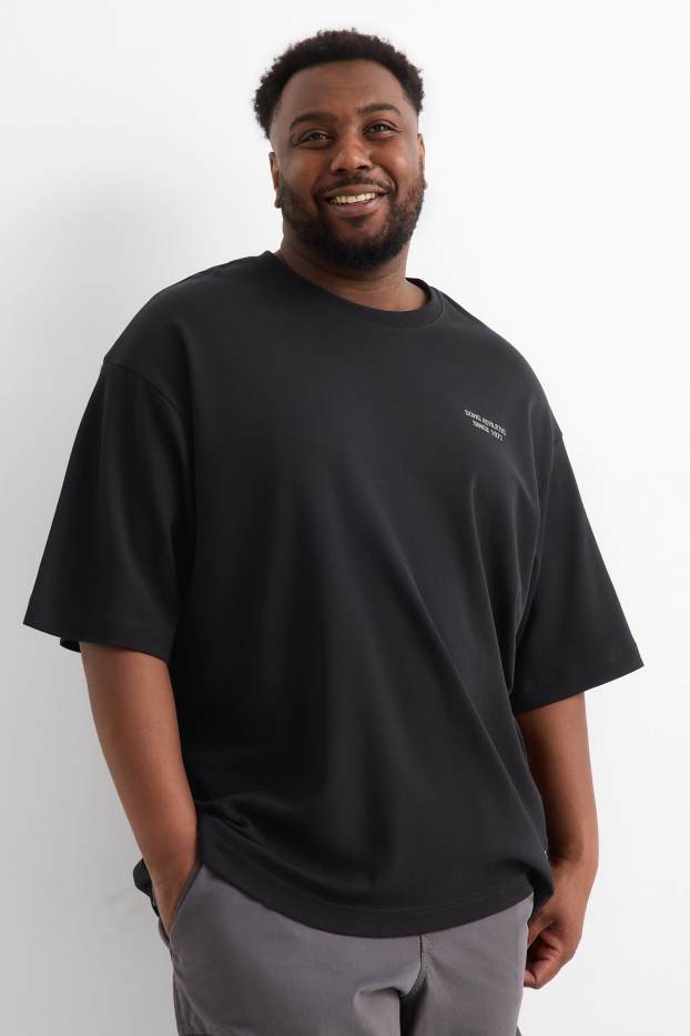 Heren - T-shirt - oversized - zwart