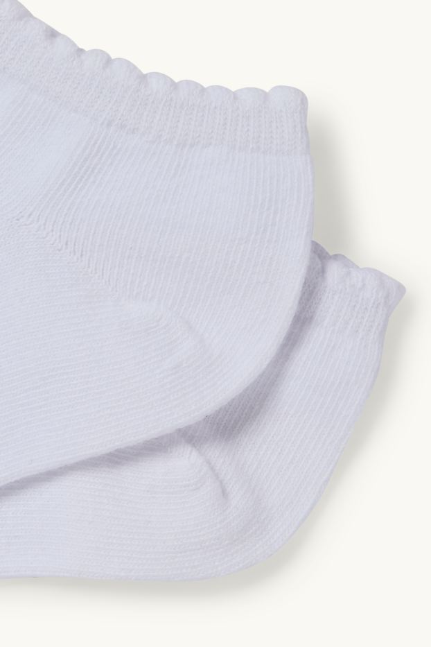 Enfants filles - Lot de 7 paires - socquettes de sport - blanc