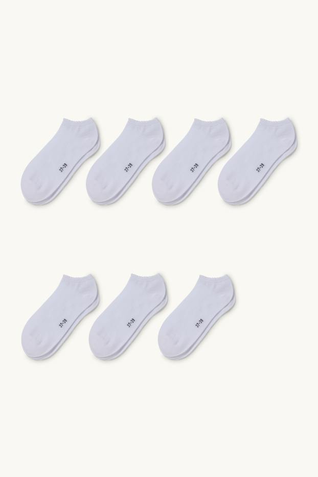 Enfants filles - Lot de 7 paires - socquettes de sport - blanc