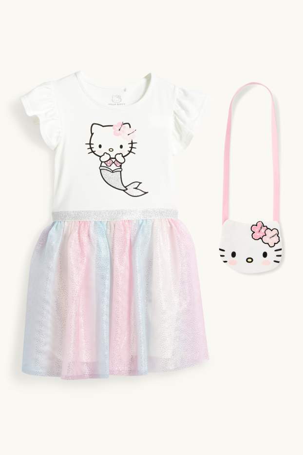 Nena - Hello Kitty - conjunt - vestit i bossa - 2 peces - blanc/rosa