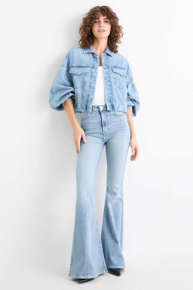 Mujer - Flared jeans - high waist - vaqueros - azul claro