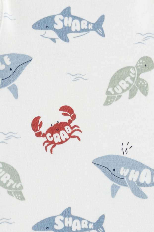 Unisex - Multipack 3 ks - mořská zvířátka - body pro miminka - světle modrá