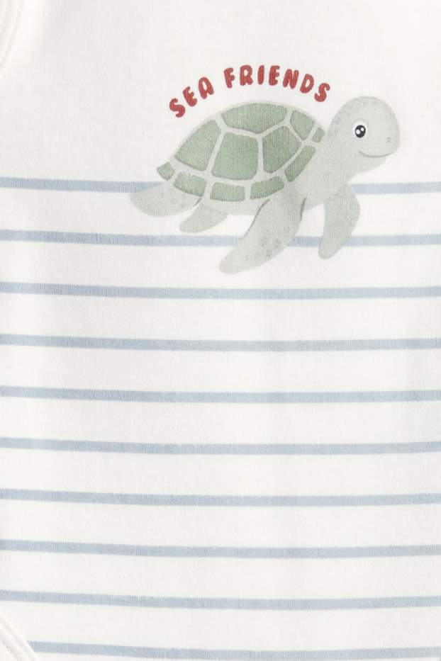 Unisex - Multipack 3 ks - mořská zvířátka - body pro miminka - světle modrá