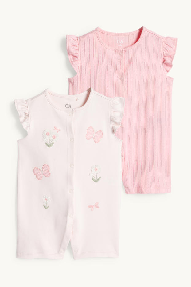 Miminka - dívky - Multipack 2 ks - motýli - pyžamo pro miminka - růžová
