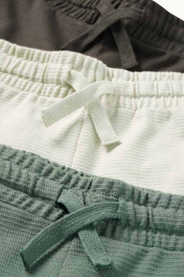 Děti - chlapci - Multipack 3 ks - bermudy - strukturované - zelená