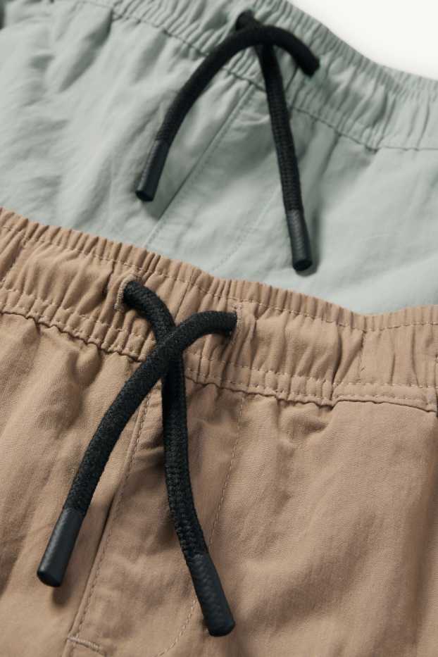 Enfants garçons - Lot de 2 - bermudas cargo - marron clair