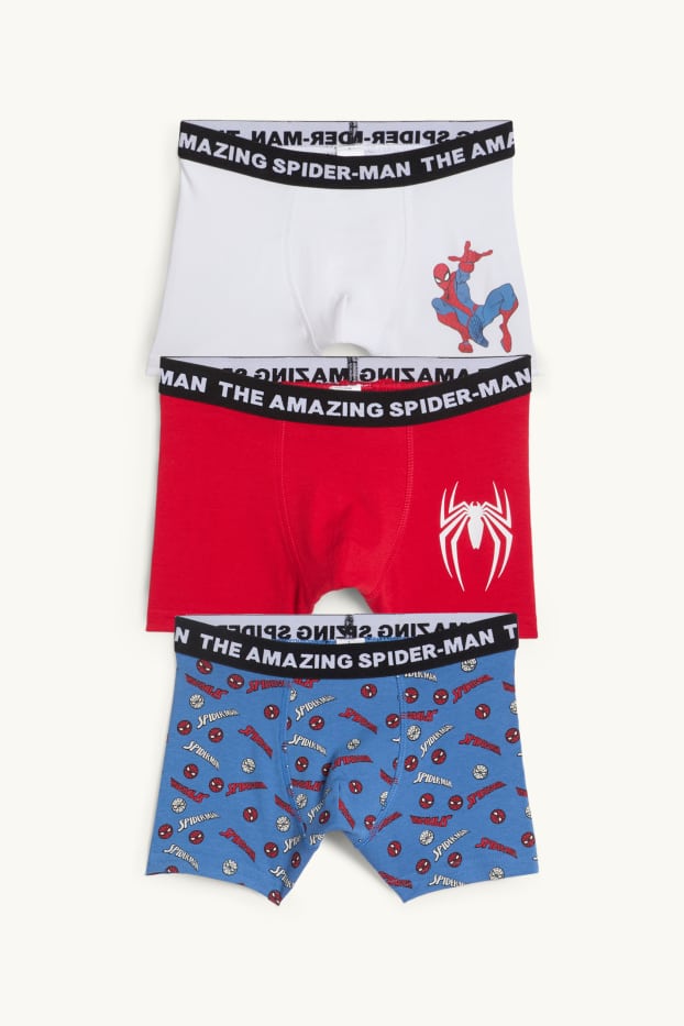 Kinderen: jongens - Set van 3 - Spider-Man - boxershort - wit / rood