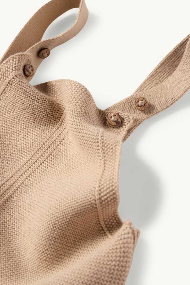 Unisex - Gebreide babytuinbroekje - crème wit