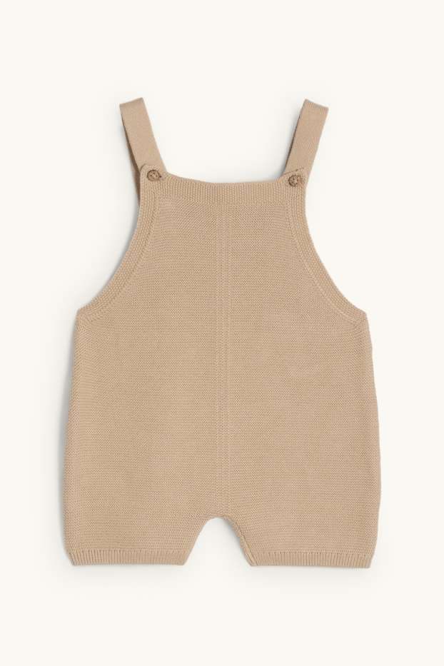 Unisex - Gebreide babytuinbroekje - crème wit