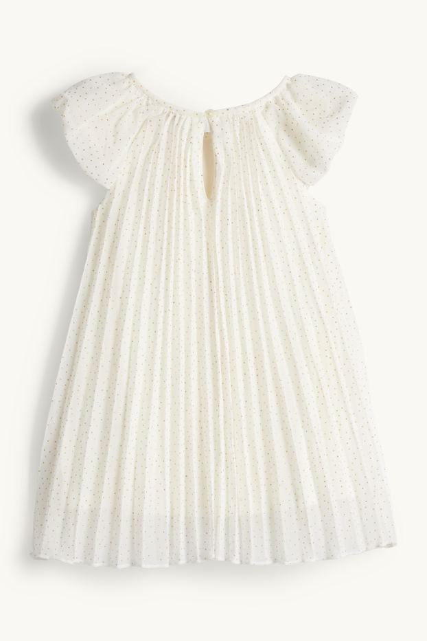 Nena - Vestit de xifó prisat - efecte brillant - festiu - de piquets - blanc trencat