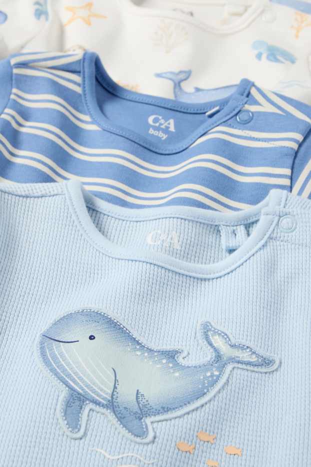 Nadó nen - Paquet de 3 - foca i balena - pijama per a nadó - blau/blanc