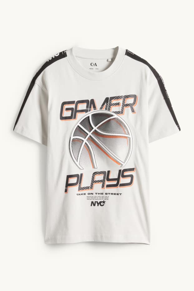 Kinder Jungen - Basketball - Kurzarmshirt - schwarz / weiss