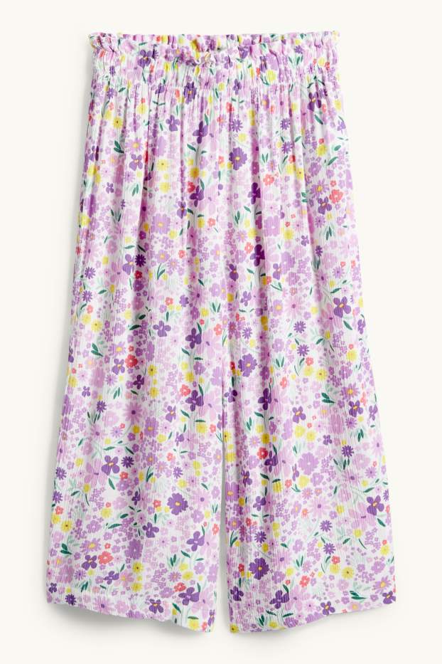 Copii - Fete - Floare - pantaloni de stofă - mov