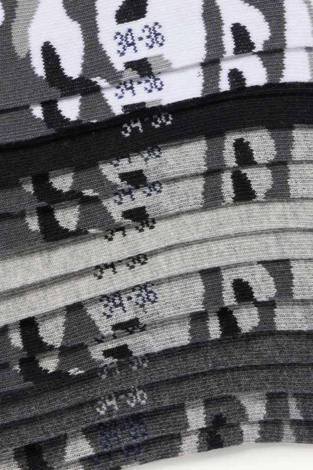 Nen - Paquet de 7 - mitjons turmellers - estampats - gris/negre