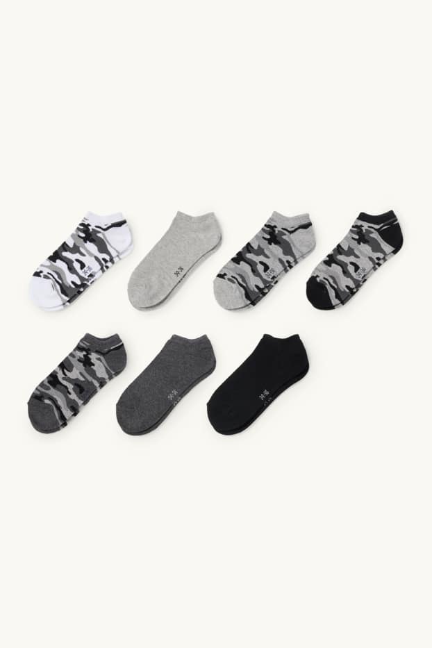 Nen - Paquet de 7 - mitjons turmellers - estampats - gris/negre