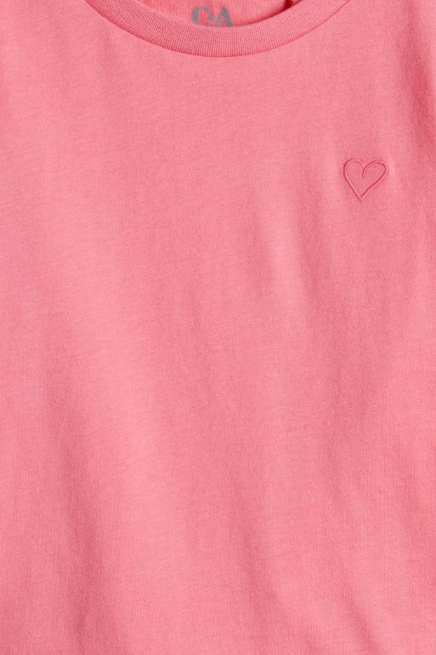 Bambine - Confezione da 3 - cuore - t-shirt - bianco / rosa