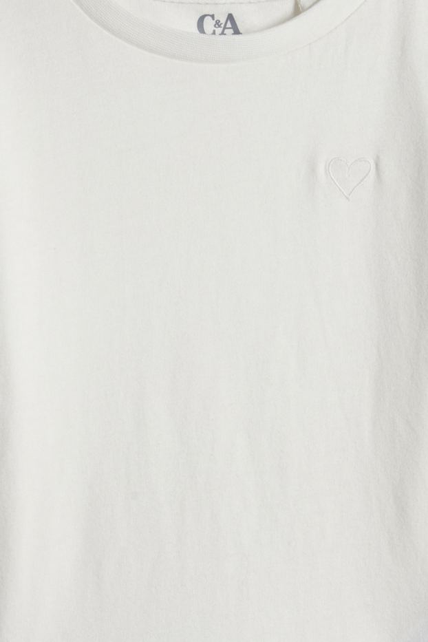 Bambine - Confezione da 3 - cuore - t-shirt - bianco / rosa