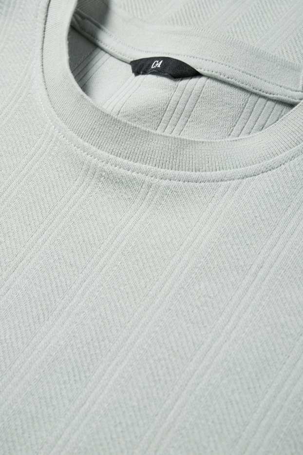 Herren - T-Shirt - Regular Fit - strukturiert - hellgrau