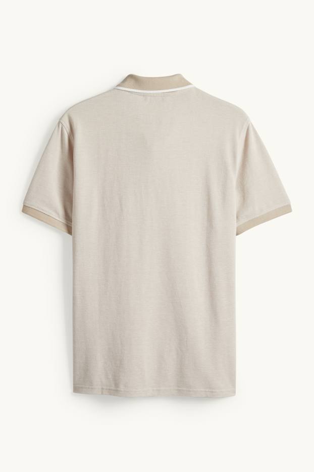 Herren - Poloshirt - Regular Fit - cremeweiß