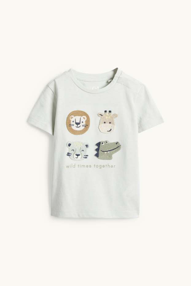 Baby Buben - Wildtiere - Baby-Crochet-Outfit - 2 teilig - mintgrün