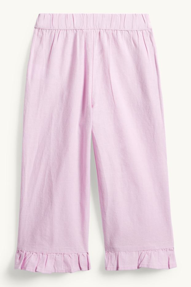 Enfants filles - Pantalon en toile - violet