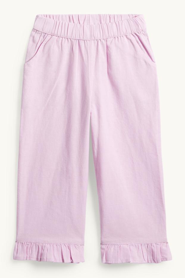 Enfants filles - Pantalon en toile - violet