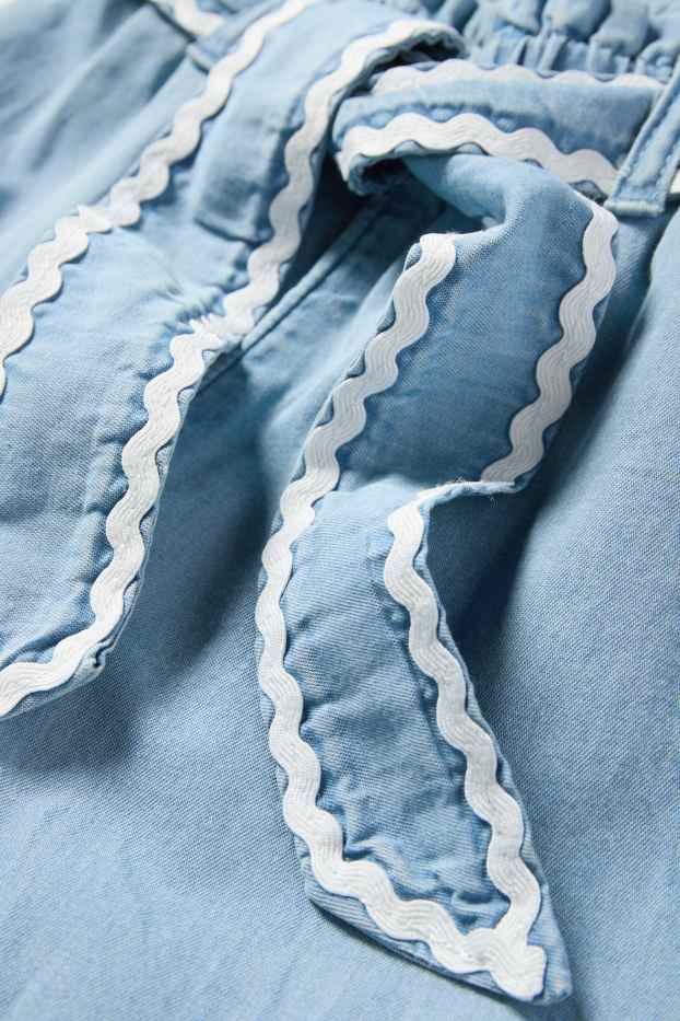 Copii - Fete - Pantaloni de stofă - aspect de jeans - albastru deschis