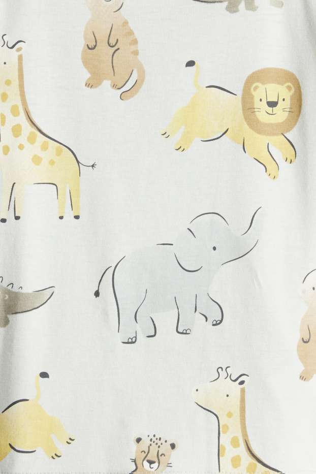 Baby Buben - Multipack 3er - Wildtiere - Baby-Kurzarmshirt - dunkelblau / cremeweiß